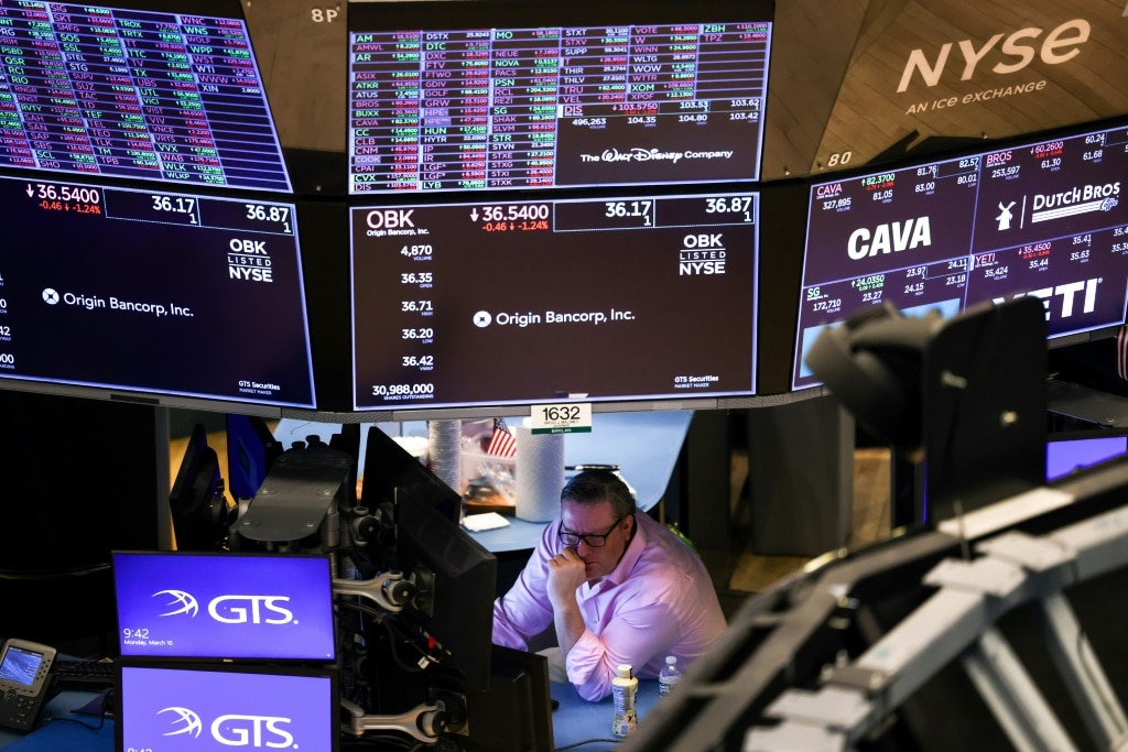 US stock markets took a battering over recession fears