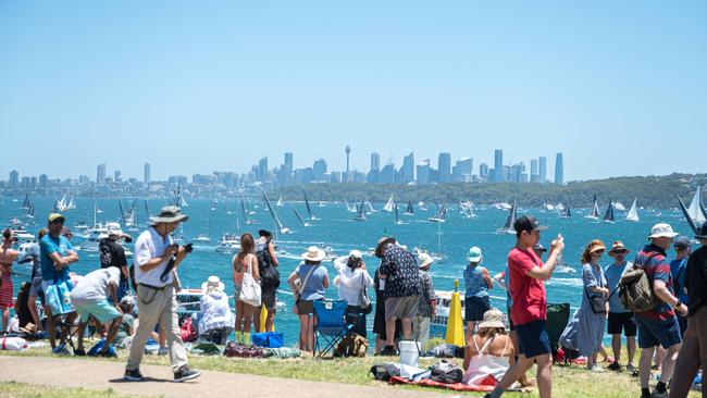 Crowds watch the 2024 Rolex Sydney Hobart from Watsons Bay, Sydney, Picture: NewsWire / Flavio Brancaleone