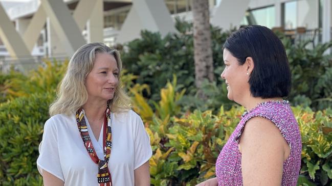 Darwin Major Business Group chair Avril Baynes and Chief Minister Natasha Fyles will be among a delegation of Territory leaders heading to the Facing North event in Canberra this week. Picture: Annabel Bowles