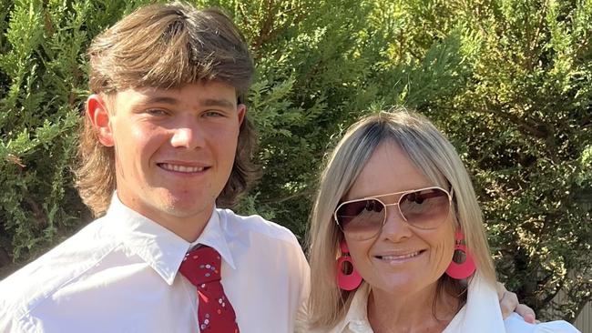 Rebecca Whitfield-Baker with her youngest son Harry, 17, ahead of his year12 formal earlier this year (2024). PIcture: supplied