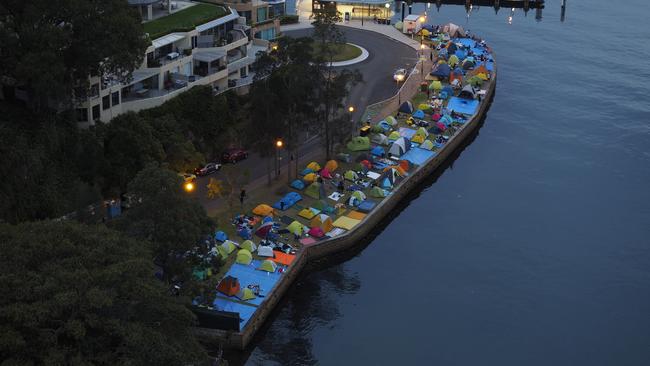 A photo of revellers at prime viewing spots at a previous New Year’s Eve event.