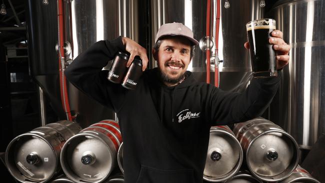 Henry Tanner lead brewer at Shambles Brewery with the Shambles Stakeout coffee &amp; doughnut stout that has been produced with Zimmah Coffee and Queens Fine Pastry doughnuts. Picture: Nikki Davis-Jones