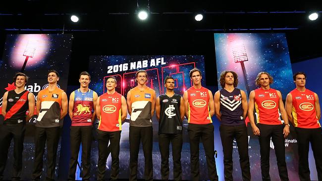 The top 10 from the 2016 AFL draft. Picture: Getty Images