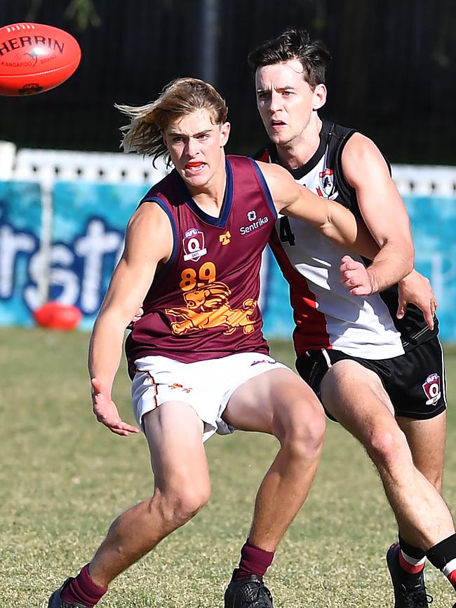 Palm Beach Currumbin player William Graham gets front spot. QAFL game between Morningside and Palm Beach Currumbin. Saturday May 22, 2021. Picture, John Gass