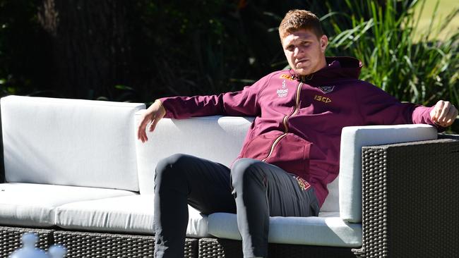 Dylan Napa takes the relaxed approach to training. (AAP Image/Darren England)