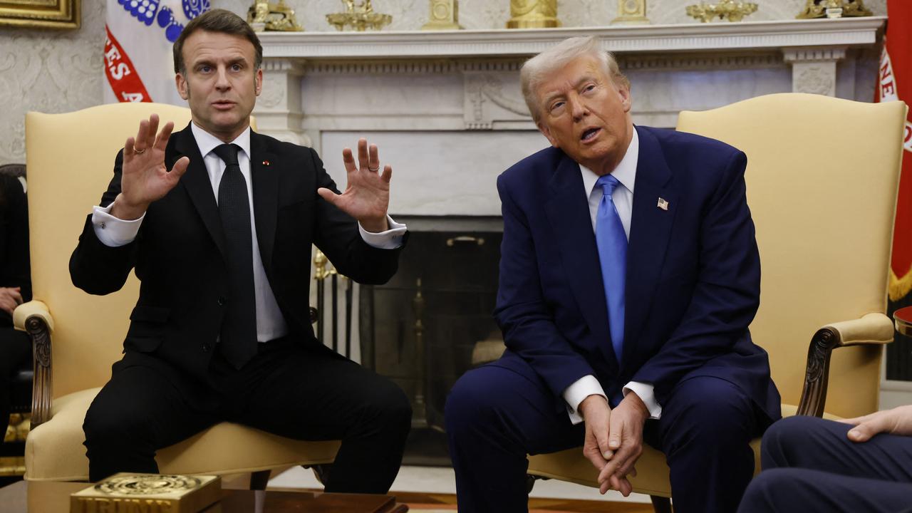 US President Donald Trump meets with French President Emmanuel Macron to discuss the war in Ukraine. Picture: Ludovic Marin/AFP