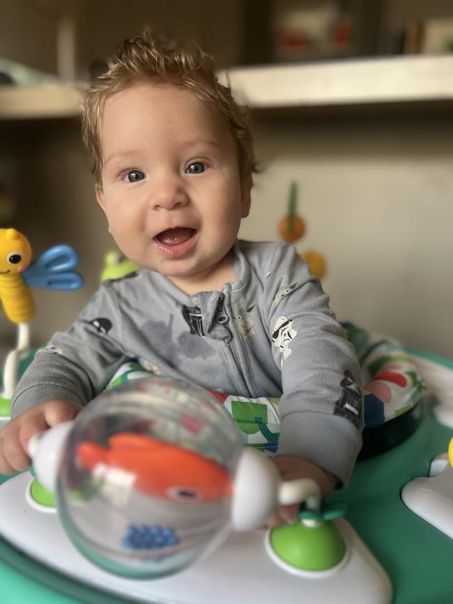 Maddox Harris, five months old. Maddox is such a sweet boy, always smiling and loves to laugh at his three older brothers.