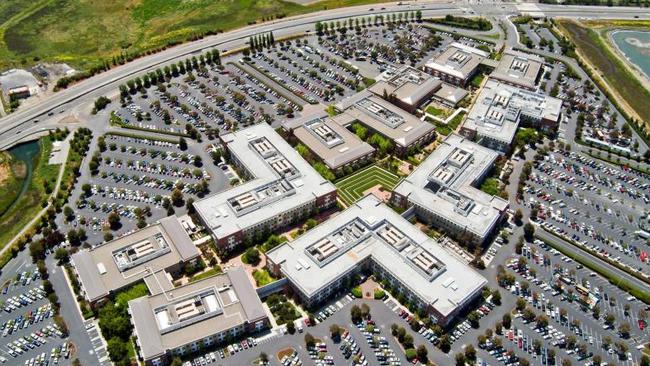 Aerial view of Facebook's headquarters in Menlo Park, California.