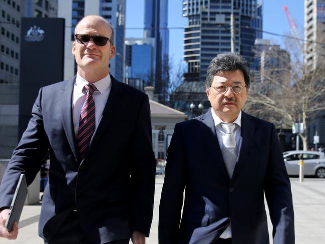 10/09/2019 TPG Executive Chairman  David Teoh arrives at the Federal Court in Melbourne. Picture : David Geraghty , The Australian.