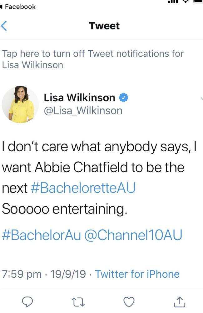 Eek … Could Lisa be right? We will soon find out. Image: Twitter