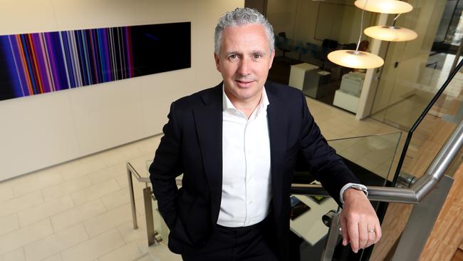 Telstra CEO Andy Penn at Telstra HQ in Melbourne. Picture: David Geraghty