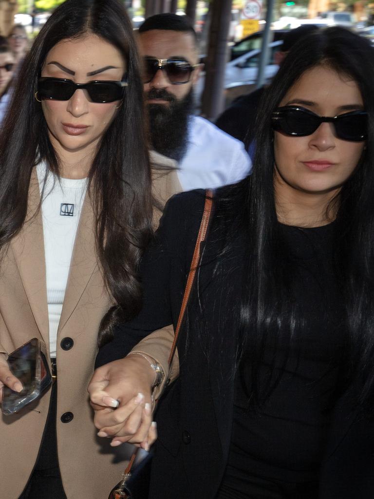 Supporters of the eight bikie-linked men accused of the shooting murder of Jason De Ieso outside court on Tuesday. Picture: NCA NewsWIRE / Emma Brasier