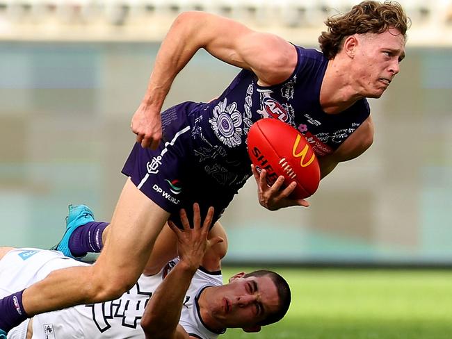 Johnson made his debut in round three and has been a mainstay in the team since. Picture: James Worsfold/AFL Photos/via Getty Images