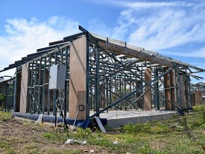 A home left unfinished after the collapse of Stirling Homes Qld. Picture: Scott Kovacevic