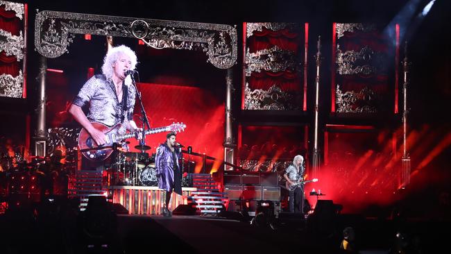 Queen playing at Metricon Stadium last month. Picture: Jason O'Brien