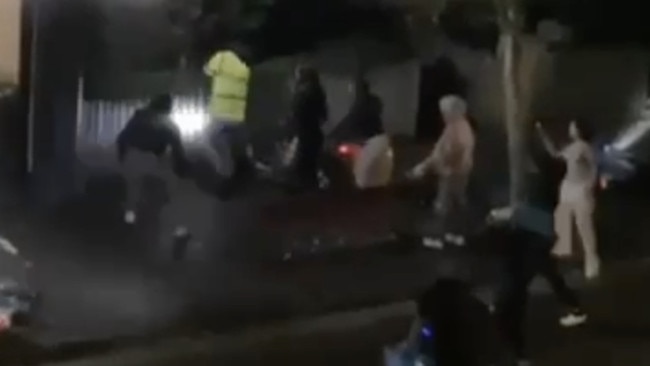 The resident who videoed the violent attack – “Tim”, said he heard the group later bragging about how they had “stomped” on the man and described a number of recent vicious behaviour in the area. Picture: 2GB.