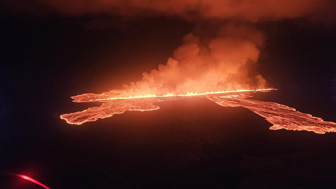 A volcano in Iceland has roared back to life after eight centuries of silence. Picture: Public Defense Department of the State Police / AFP