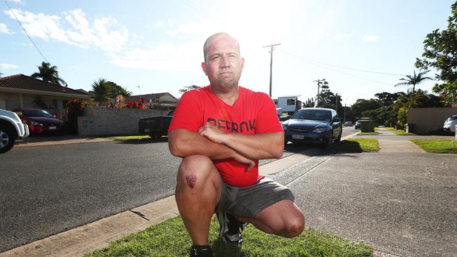 Gold Coast father Nathan Bartloto who jumped to action when he saw a man carrying what he believed to be a firearm. Photograph : Jason O'Brien