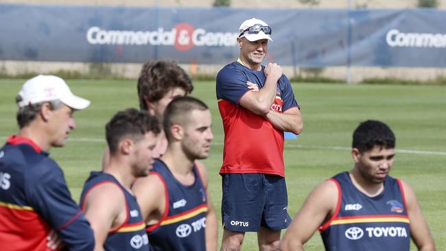 Adelaide’s first to fourth year players returned to official training at West Lakes on Thursday morning. Picture: Sarah Reed