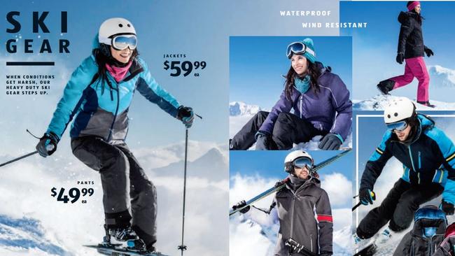 The Aldi brochure with some of the ski bargains available on May 20.