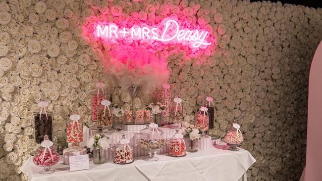 The candy bar at Bec Harvey and Andrew Deasy's wedding. Pictures: Evernew Studio