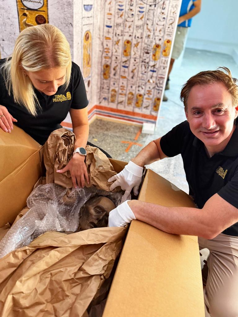 Founder Daniel Leipnik unveiling some of the artefacts for the exhibition. Picture: Supplied