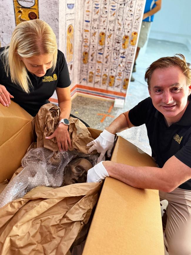 Founder Daniel Leipnik unveiling some of the artefacts for the exhibition. Picture: Supplied