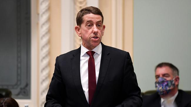 Queensland Treasurer Cameron Dick speaks during Question Time at Parliament House. Picture: NCA NewsWire / Dan Peled