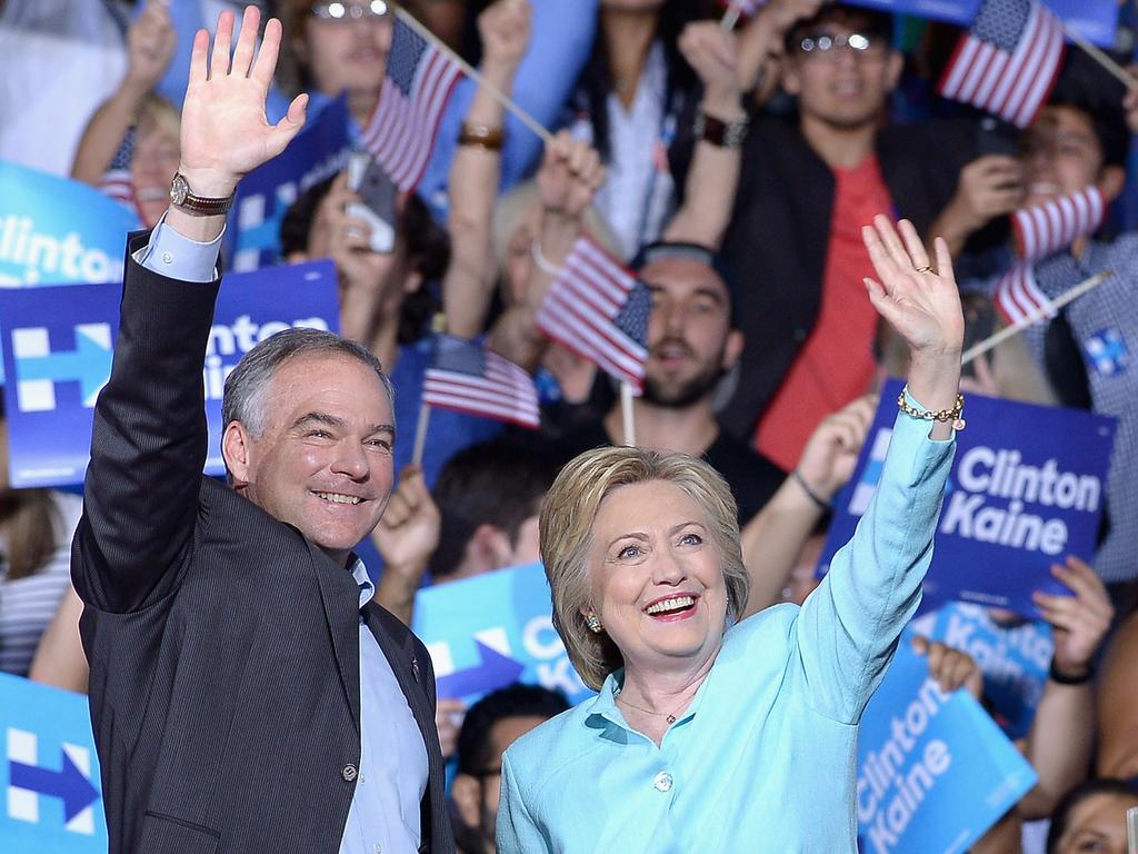 Senator Tim Kaine was Hillary Clinton’s running mate in the 2016 presidential election. Picture: Gustavo Caballero (Getty Images)