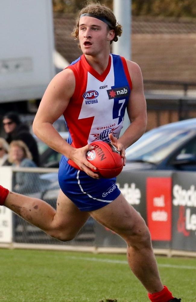 Sam Berry has no trouble getting his hands on the footy.