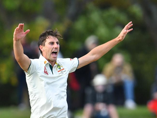 Australia's Pat Cummins struck early on day three. Picture: Getty