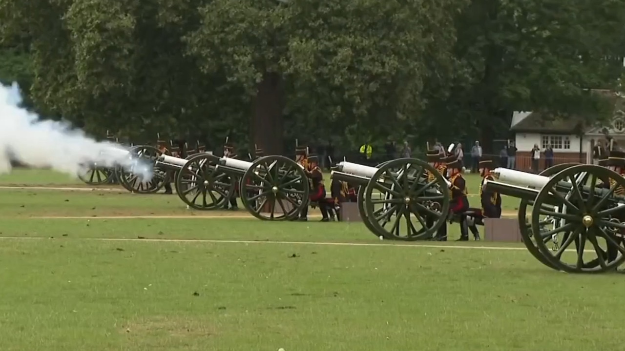 Gun salute marks second anniversary of King Charles' accession to the throne