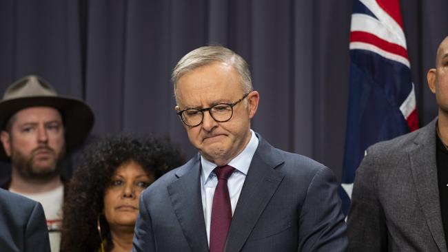 Prime Minister Anthony Albanese has hit out at the Liberals over the party’s decision to vote against the Voice. Picture: NCA NewsWire / Martin Ollman