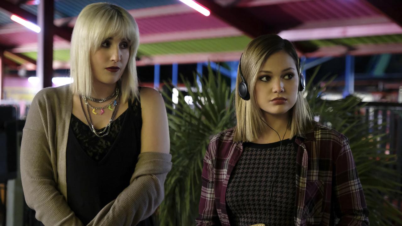 On the left is Harley Quinn Smith, who is the daughter of filmmaker Kevin Smith. Picture: Freeform/Bill Matlock