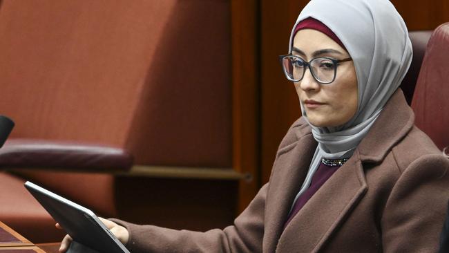 Senator Fatima Payman during question time in the Senate. Picture: NewsWire / Martin Ollman