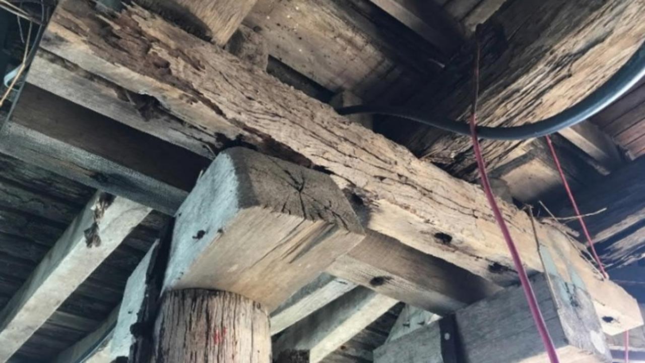 Damage to the property at 8 River Street along the Pioneer River in Mackay. Picture: Documents supplied to Mackay Regional Council