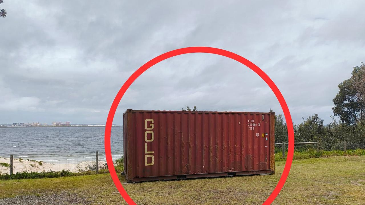 Bayside Council in Sydney have installed a shipping container after an alleged tree poisoning. Picture: Bayside Council