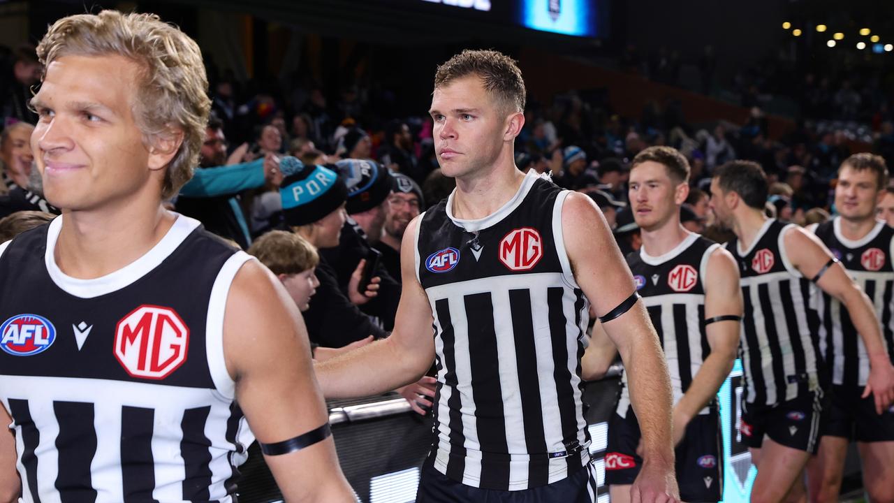 Dan Houston saying goodbye to Power fans? Photo by Sarah Reed/AFL Photos via Getty Images.