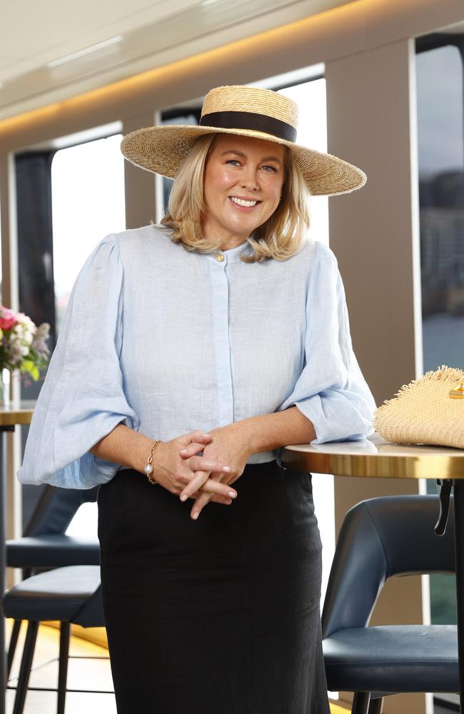 Sam Armytage sported an ensemble by Aussie designer Sarah-Jane Clarke. Picture: Richard Dobson