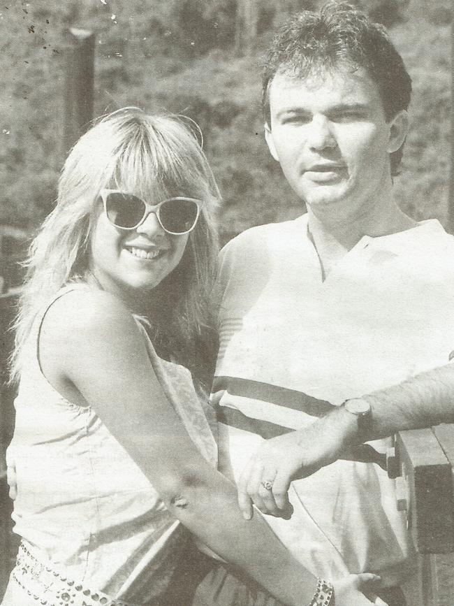 Peter Foster with then-girlfriend and model Samantha Fox.