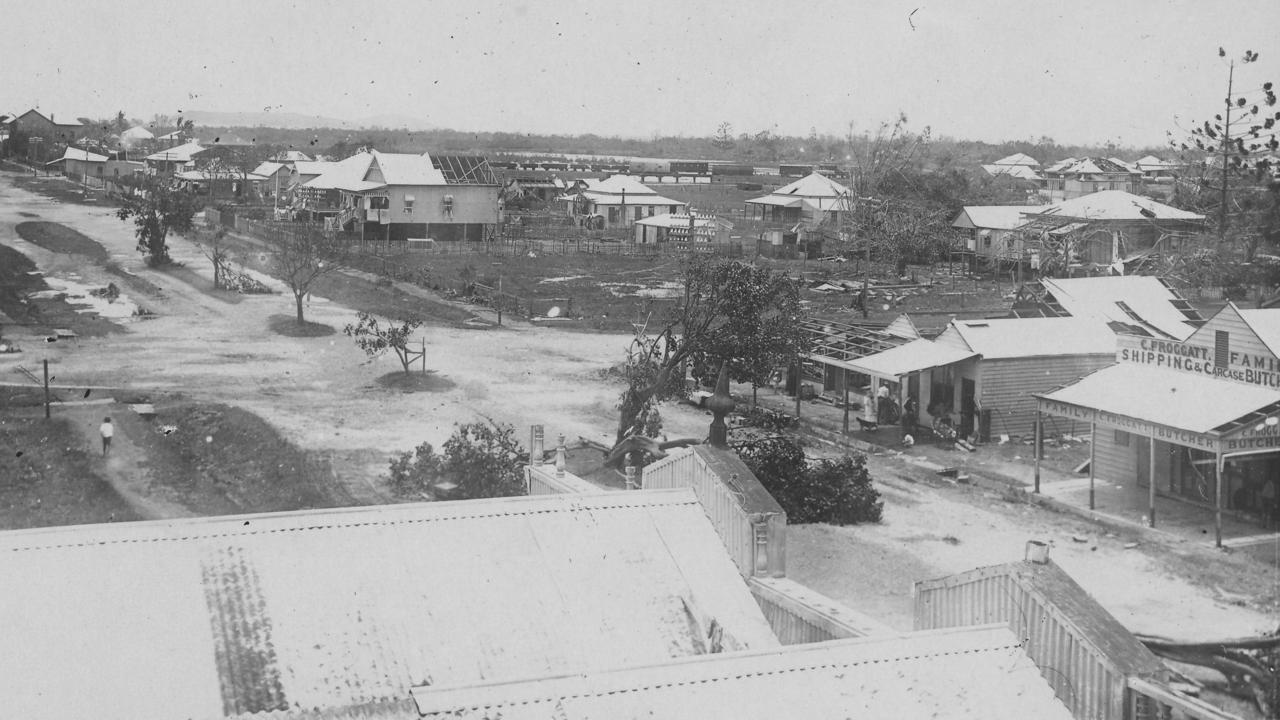 The aftermath of the cyclone in 1918, as pictured from the top of the Grand Hotel.