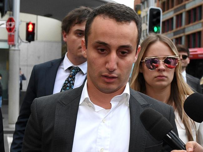 Luke Lazarus leaves the Downing Centre District Court in Sydney on May 4, 2017 after being acquitted of rape. Picture: Dan Himbrechts/AAP