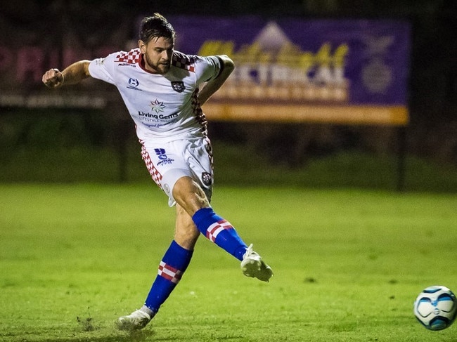 Gold Coast United signing Sam Smith in action for the Knights this year. Picture: East End Digital