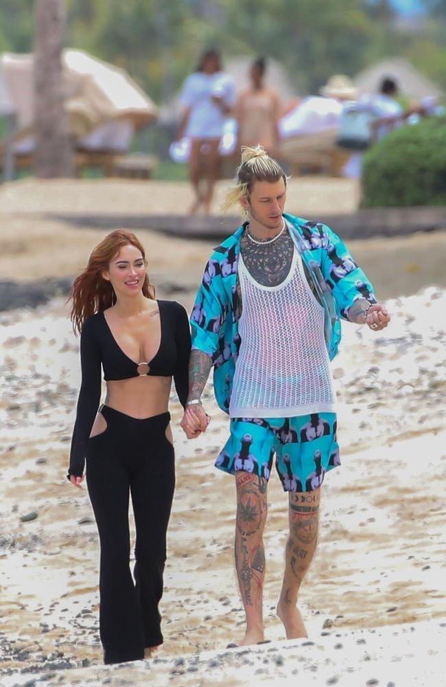 Machine Gun Kelly and Megan Fox are back on … The couple have rekindled their romance on a 'healing' holiday in Hawaii. Picture: Flightrisk / BACKGRID