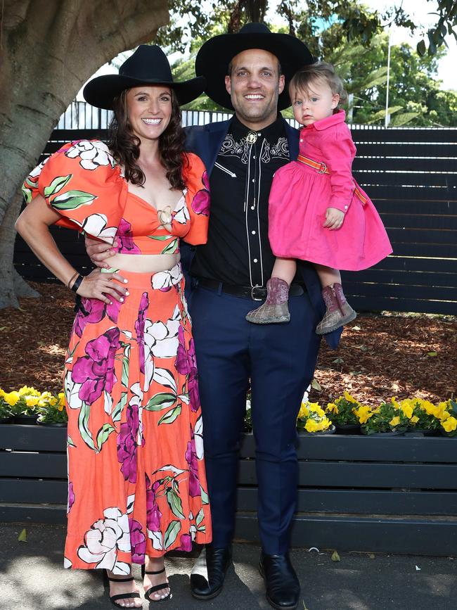 Katlyn Fletcher and Adam Fletcher with daughter Mackenzie, 14 months. Picture: MatrixNews