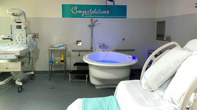 The upgraded birthing suites at Redland Hospital include facilities for water births.