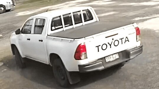 Tayla Spies was travelling in (pictured below) is a white 2017 dual cab Toyota Hilux with a distinctive black bumper bar and blacked out wheels with Queensland registration 559 GJ7.