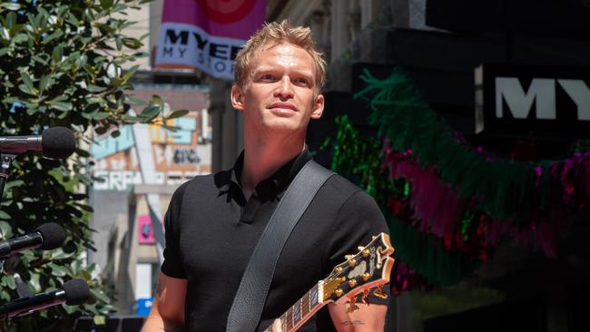 Cody Simpson sings a couple of Christmas carols. Picture: Tony Gough