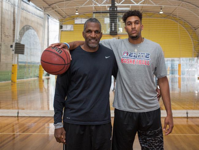 Jonah Bolden and father Bruce, who spent four seasons at the Kings.