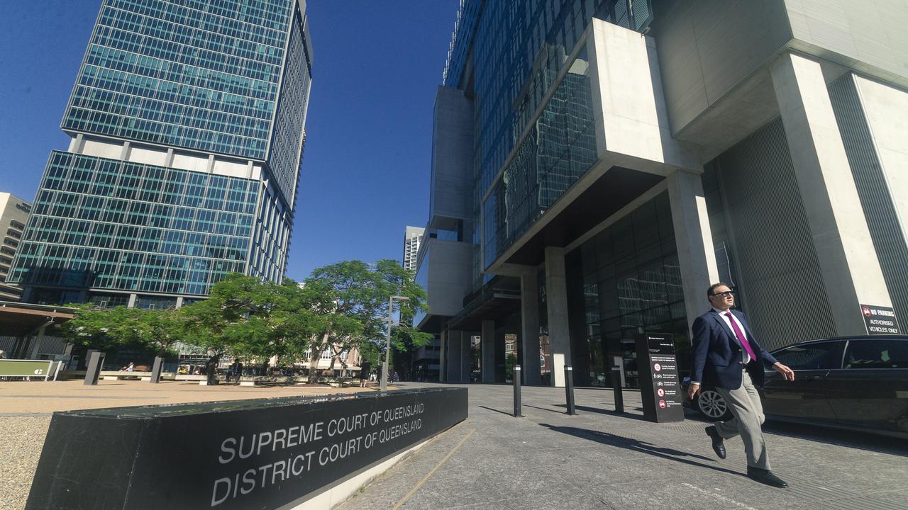 During his appearance at Brisbane District Court (pictured), Mr Chalmers claimed his matter involved ‘judicial corruption’ and dropped his legal team. Picture: NewsWire/ Glenn Campbell